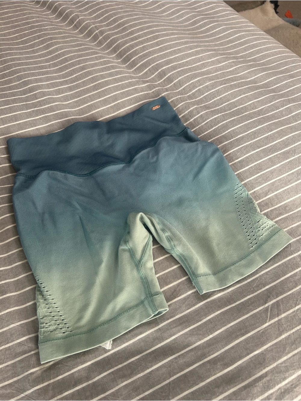 VS “Pink” Ombre High-Rise Biker Shorts - Teal/Green